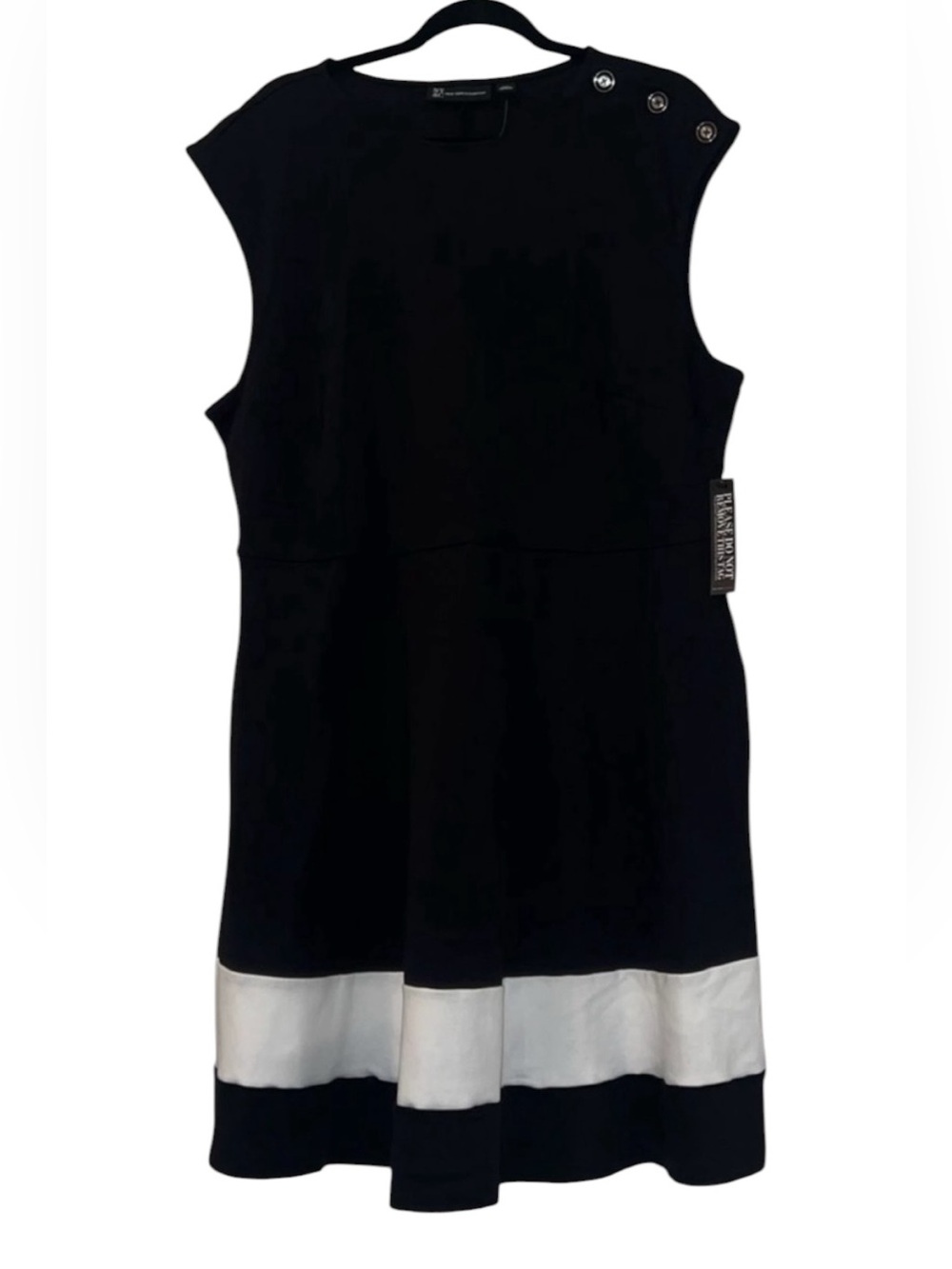 New York & Company Black and White Sleeveless Dress with Round Neck NWT